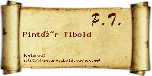 Pintér Tibold névjegykártya